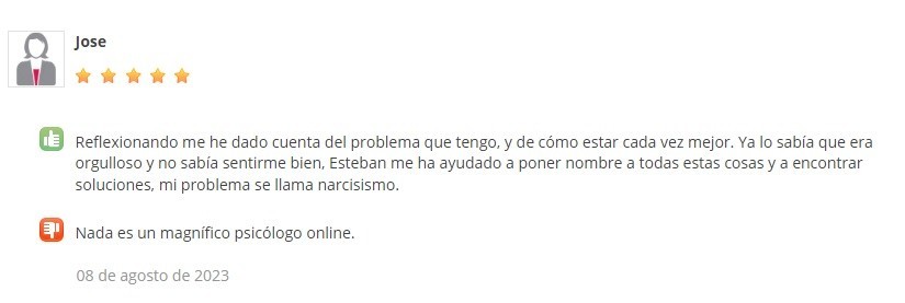 Psicólogo especialista en narcisismo